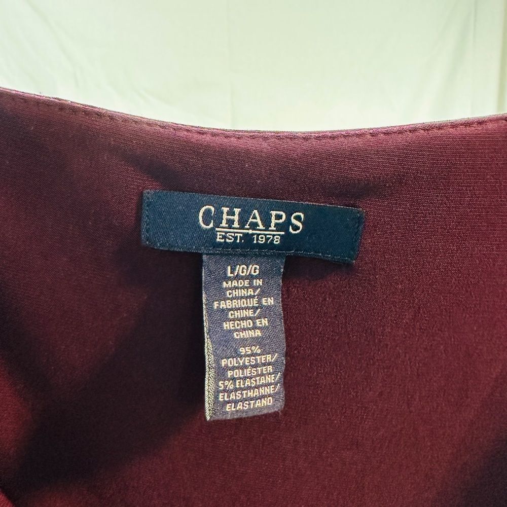 Chaps deep purple twist front dress size women’s large - Picture 4 of 4